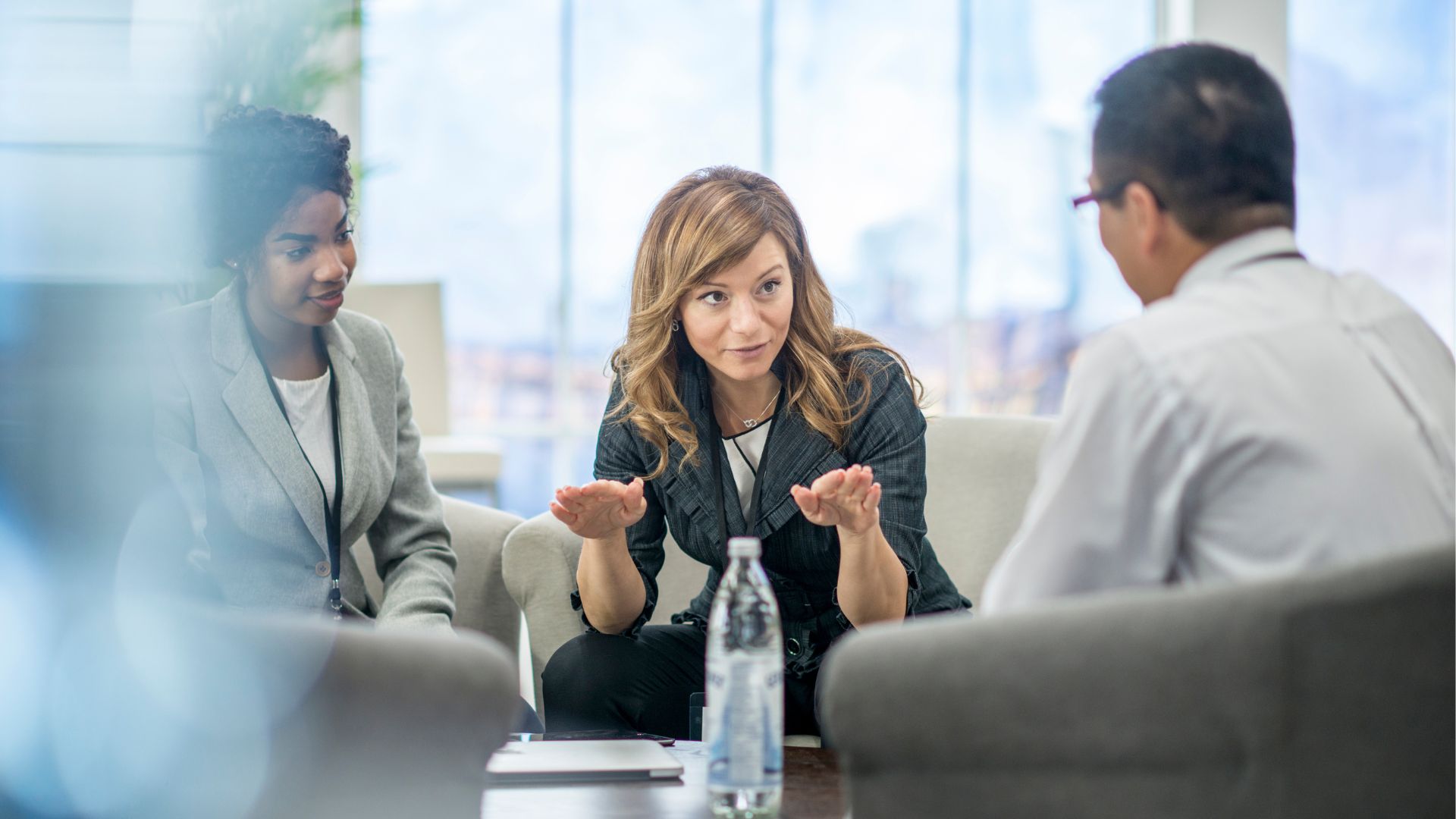 3-person team in discussion